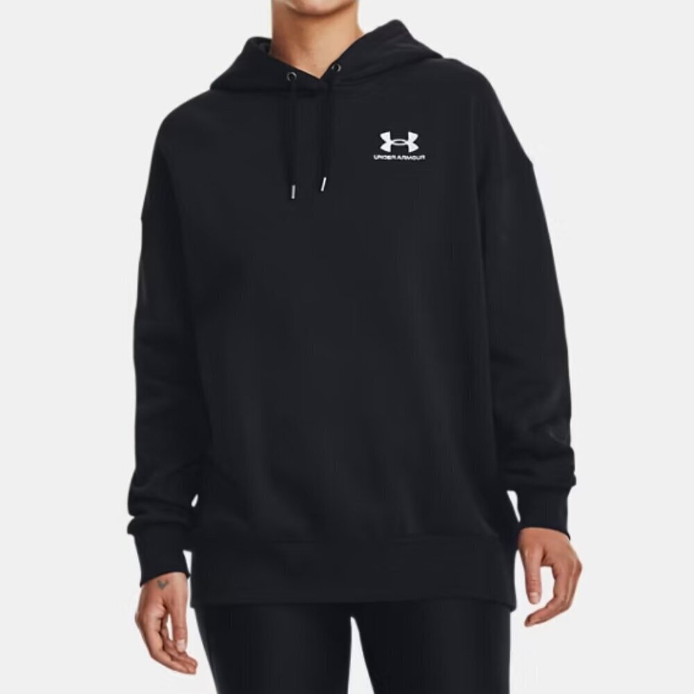 NWT Under Armour Icon Baggy Black Fleece Hoodie